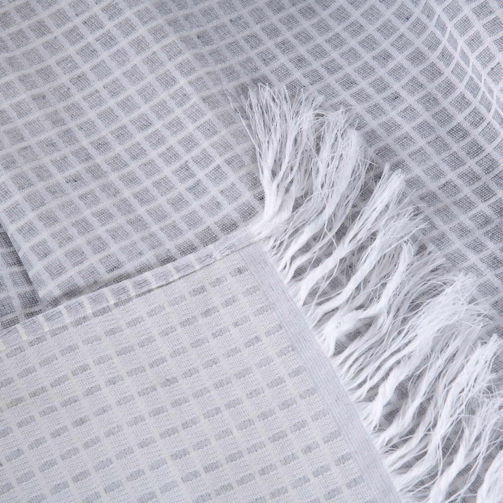 Manta para Sofá Jacquard com Franja — Grid