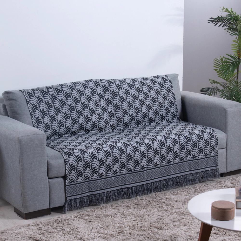 Manta para Sofá Jacquard com Franja — Luxor