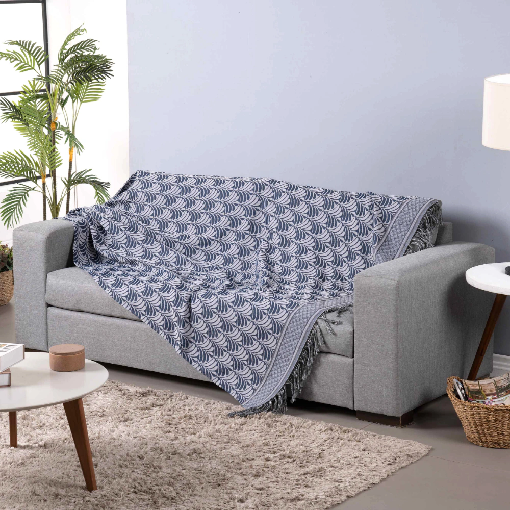 Manta para Sofá Jacquard com Franja — Luxor