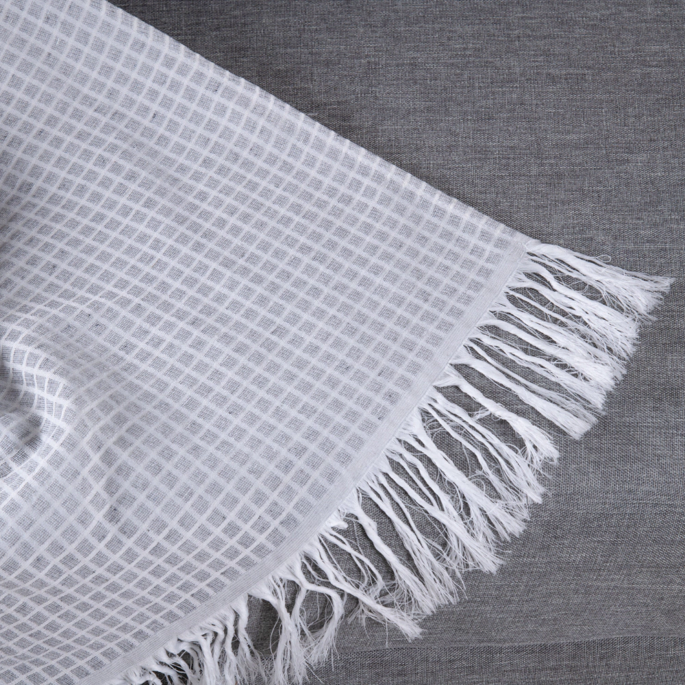 Manta para Sofá Jacquard com Franja — Grid